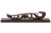 JADE SCEPTER ON CARVED WOOD ST