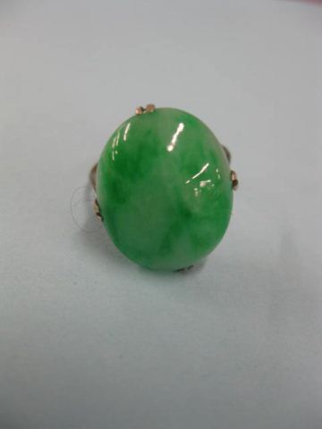 Jade Sterling Silver Ring mottled