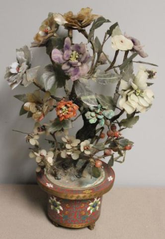 Jade Tree in an Enamel Planter.From
