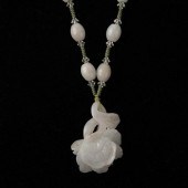 JADEITE BEAD AND PENDANT NECKL