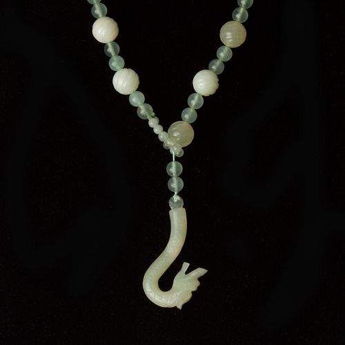 JADEITE JADE DRAGON HOOK LARIAT