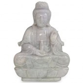 JADEITE SEATED GUANYINDESCRIPT
