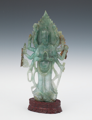 Jadeite Standing Deity Figure