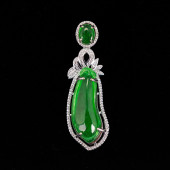 JADITE AND DIAMOND PENDANT<br>