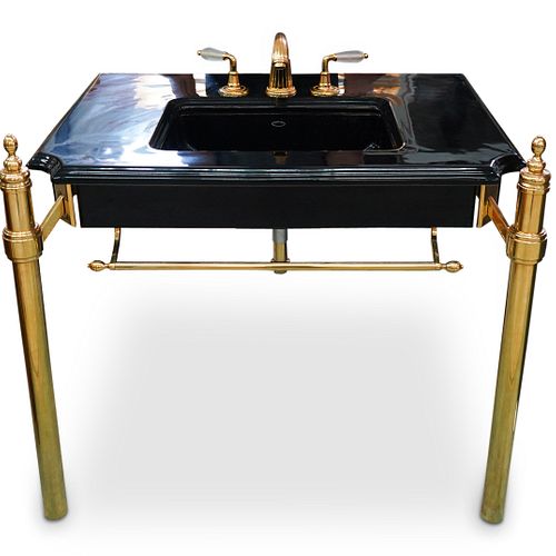 "JADO" PORCELAIN AND GILT BRASS
