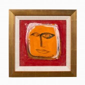 JAMALI OIL ON CANVAS, ORANGE &