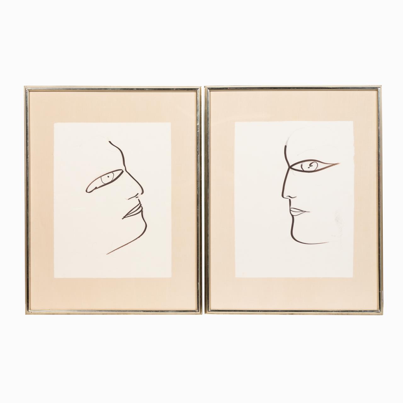 JAMALI, PAIR OF MARKER DRAWINGS