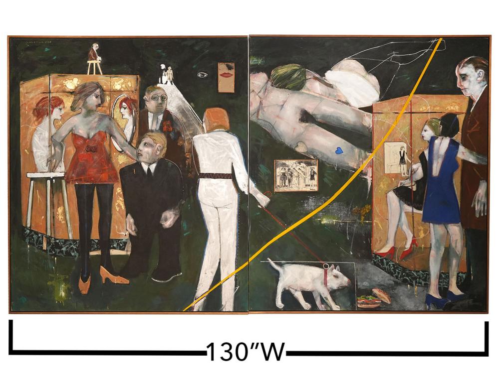 JAMES G. DAVIS DIPTYCH LARGE OIL