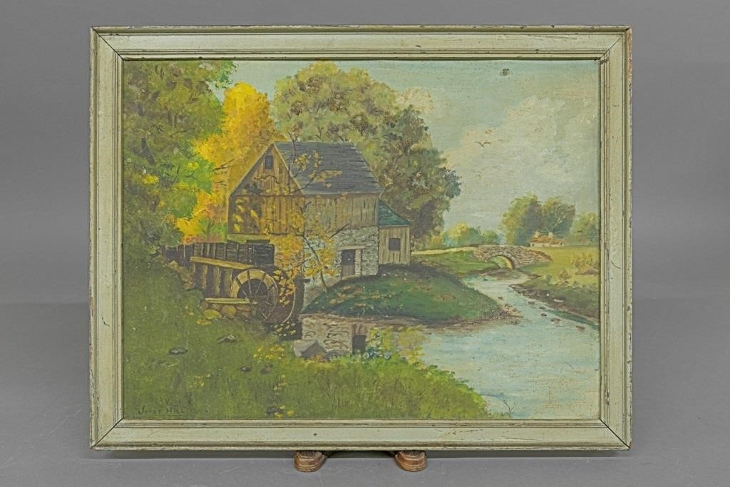 James Hill oil on board fall