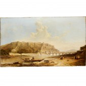 JAMES HOLLAND, LARGE OIL ON CA