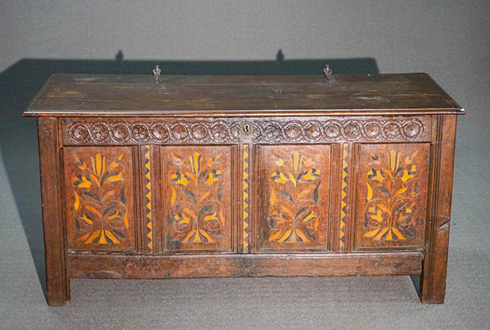 JAMES II LIGHT WOOD MARQUETRY AND