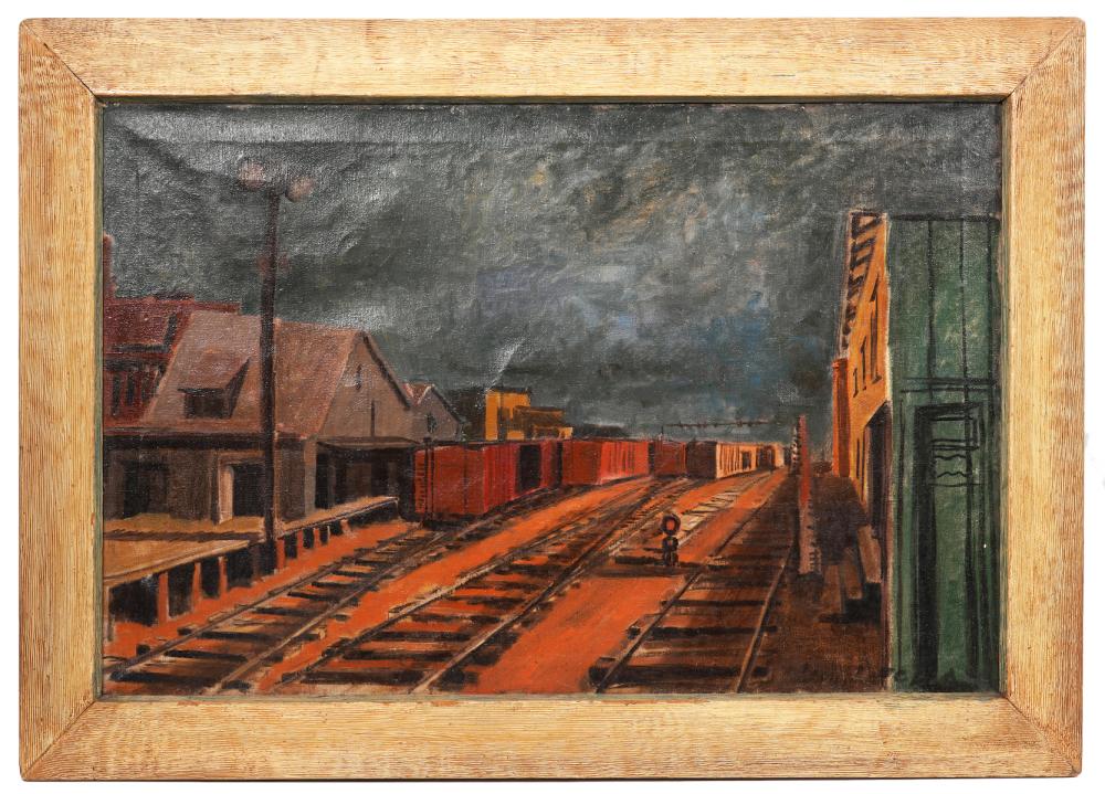 JAMES LECHAY 'RAILROAD STATION' OIL