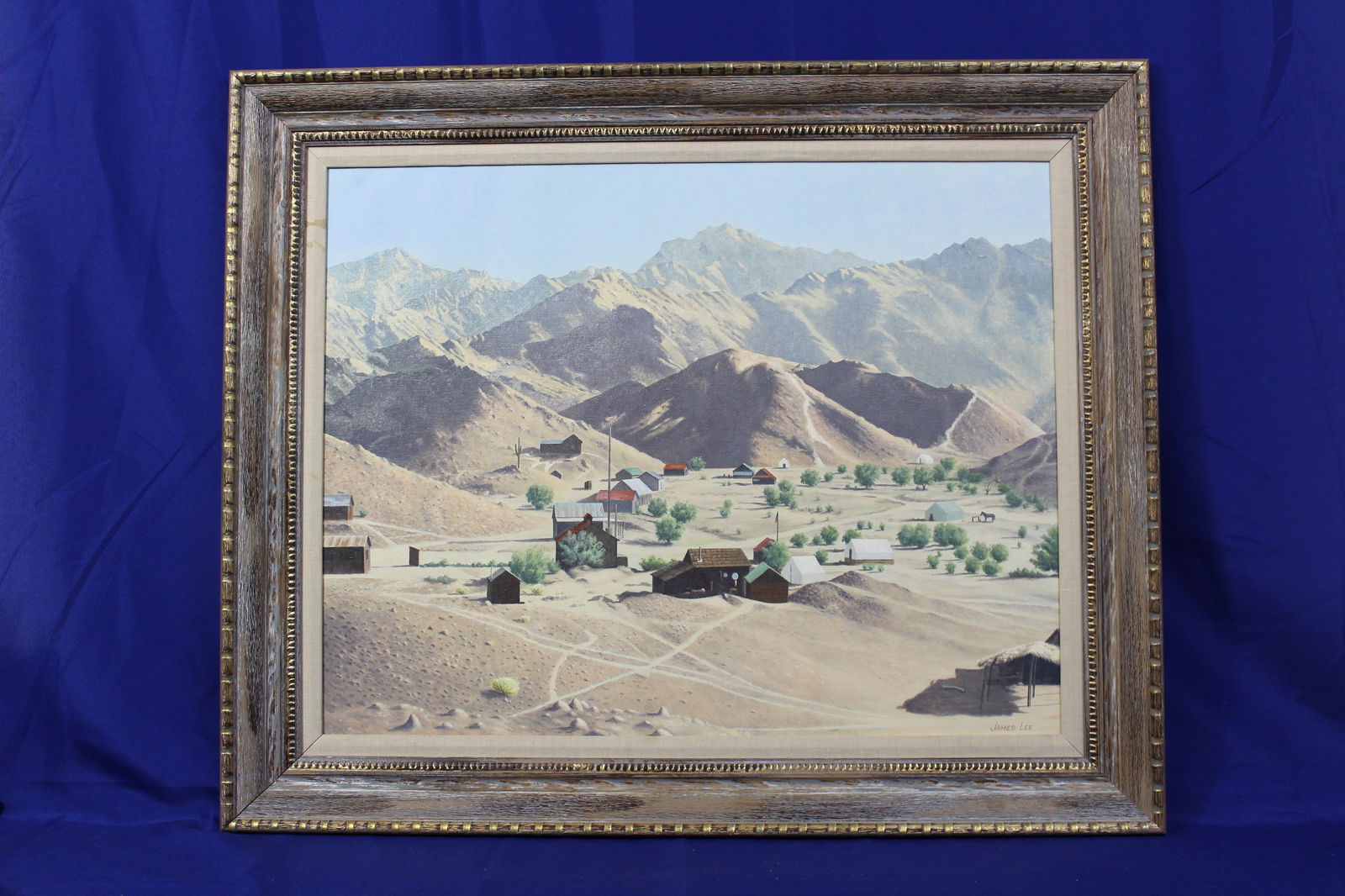 JAMES LEE OIL ON CANVAS "MINING