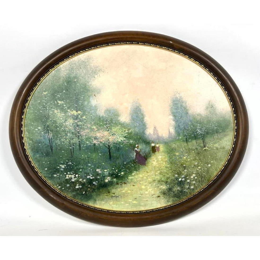 James Llewelyn oil on board. Oval