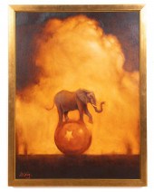 JAMES M. WAY, ELEPHANT ON BALL