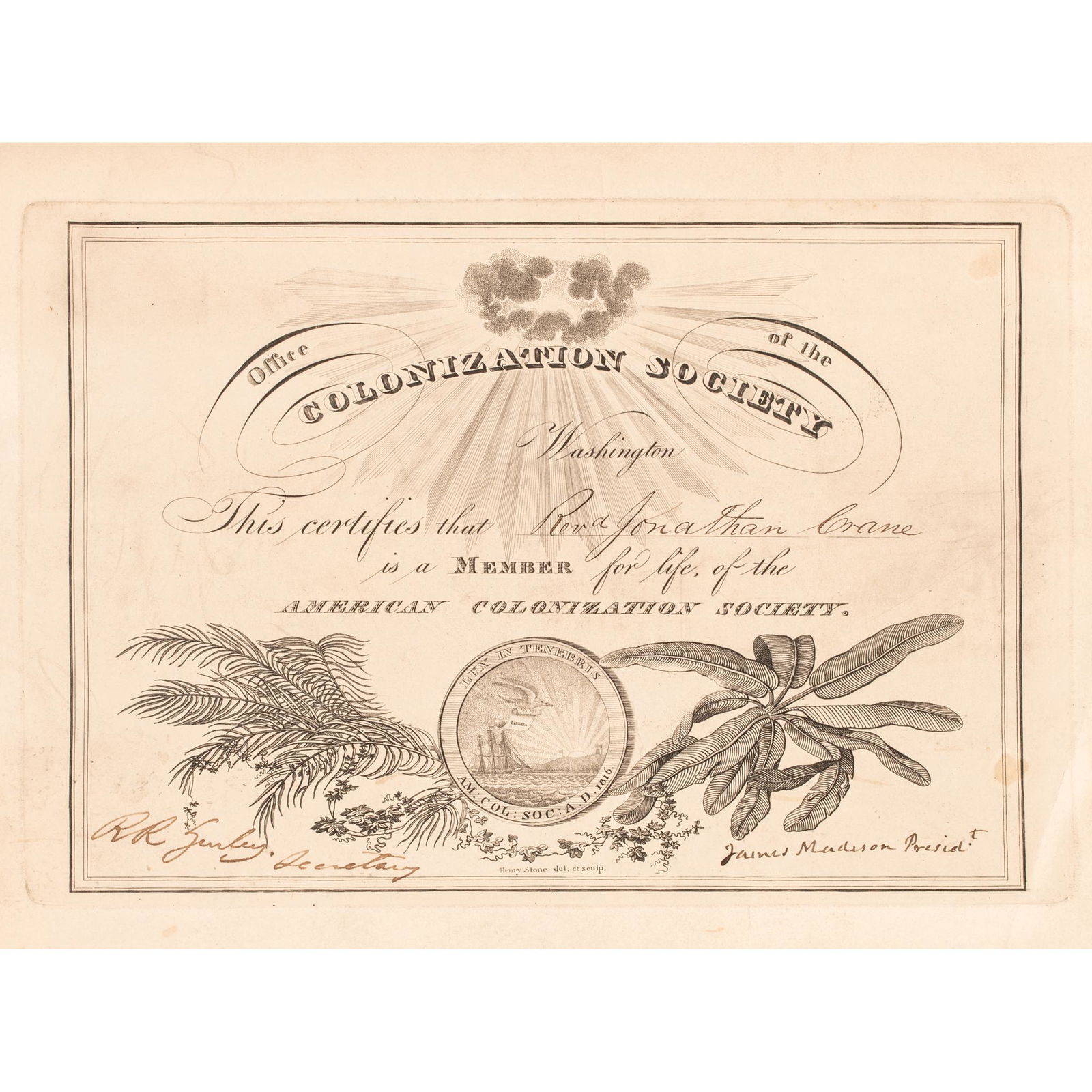 JAMES MADISON PRESID.T, HAND-SIGNED