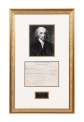 JAMES MADISON SIGNED LAND REGI