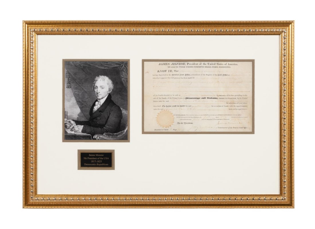 JAMES MONROE PRESIDENTIAL SIGNED