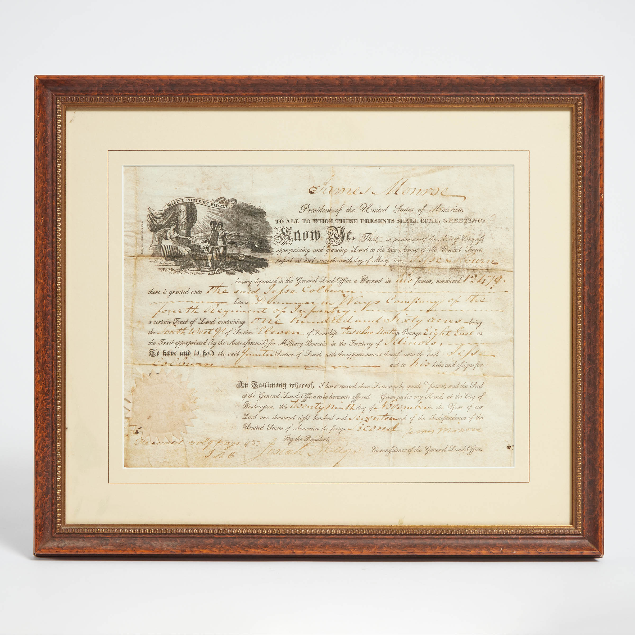 James Monroe Signed Presidential