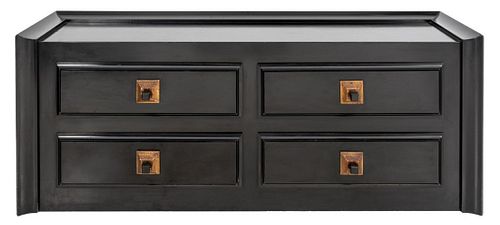 JAMES MONT EBONIZED FOUR DRAWER