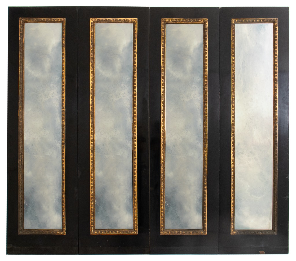 JAMES MONT GILT & EBONIZED MIRROR