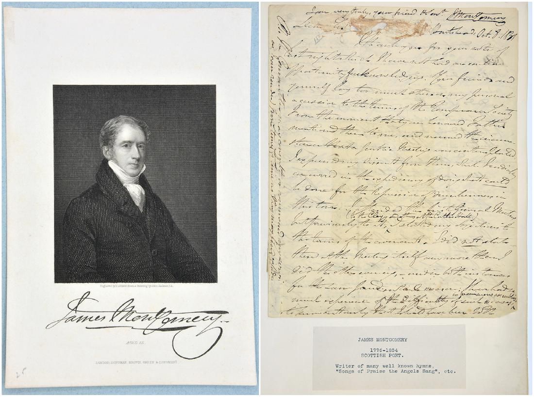JAMES MONTGOMERY, HANDWRITTEN