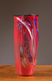 JAMES NOWAK ART GLASS VASE (AM