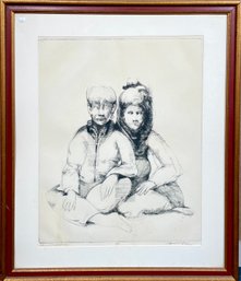 James Ochs etching, two seated