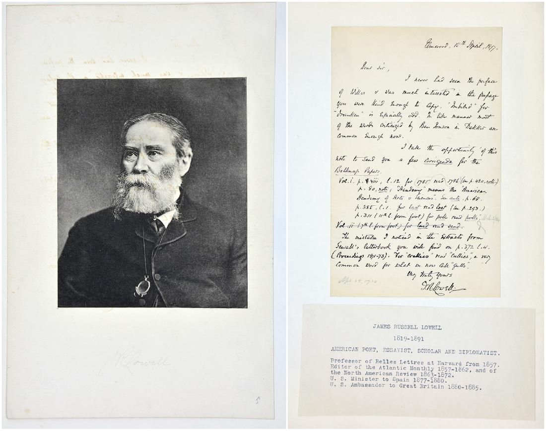 JAMES RUSSELL LOWELL HANDWRITTEN