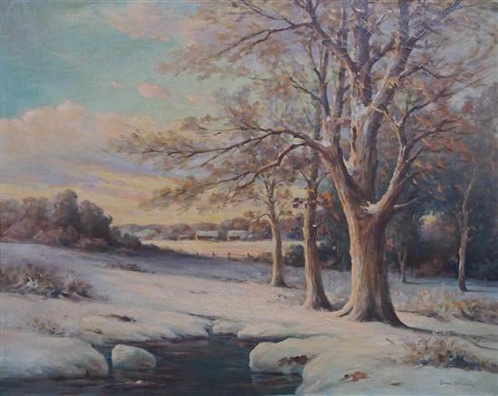 JAMES STEELE, WINTER LANDSCAPE, OIL
