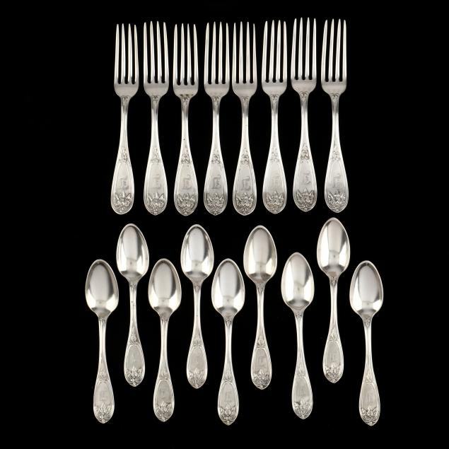 JAMES WATTS COIN SILVER FLATWARE