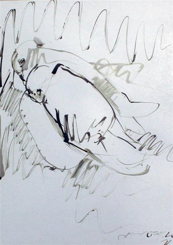 Jamil Naqsh (1939-) ink Study of