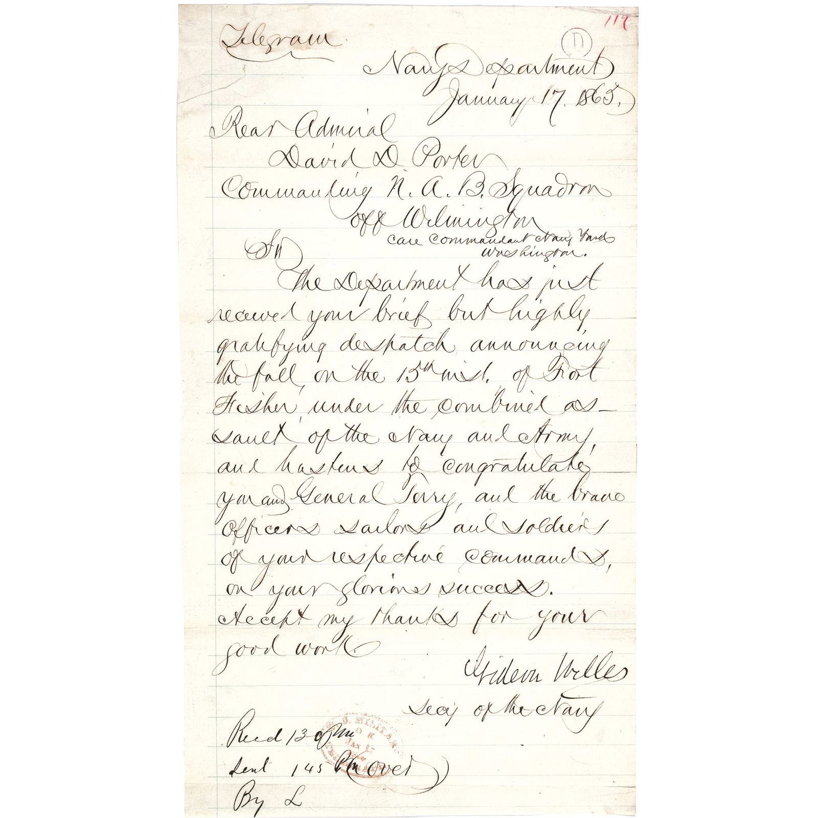 JAN. 17, 1865 GIDEON WELLES'