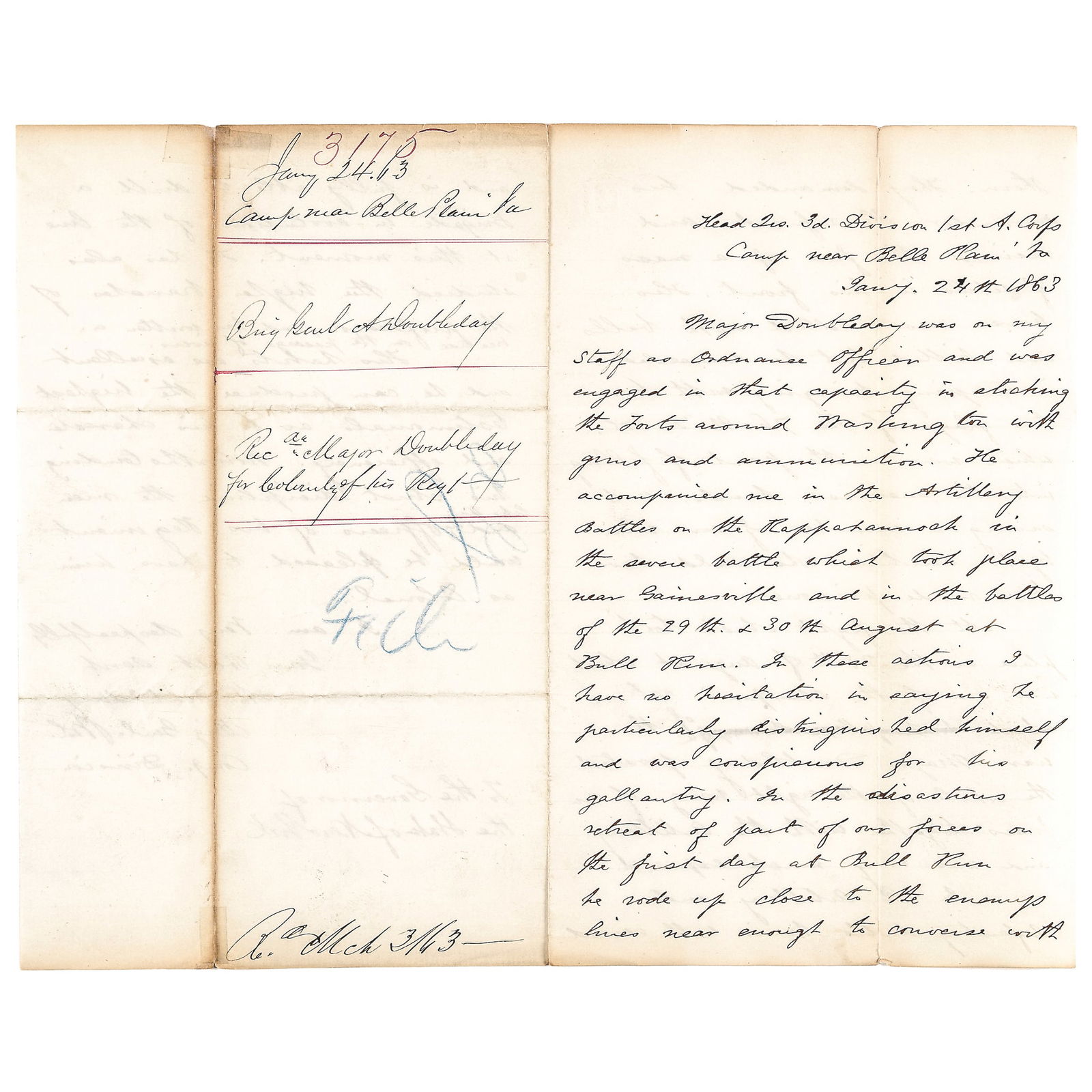 JAN. 24, 1863 GENERAL ABNER