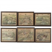 JAN KIP. SIX FRAMED HAND COLOR