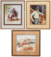 JAN KUNZ THREE WATERCOLORS ON