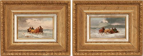 JAN WOLSKI, PAIR OF OIL ON BOARD