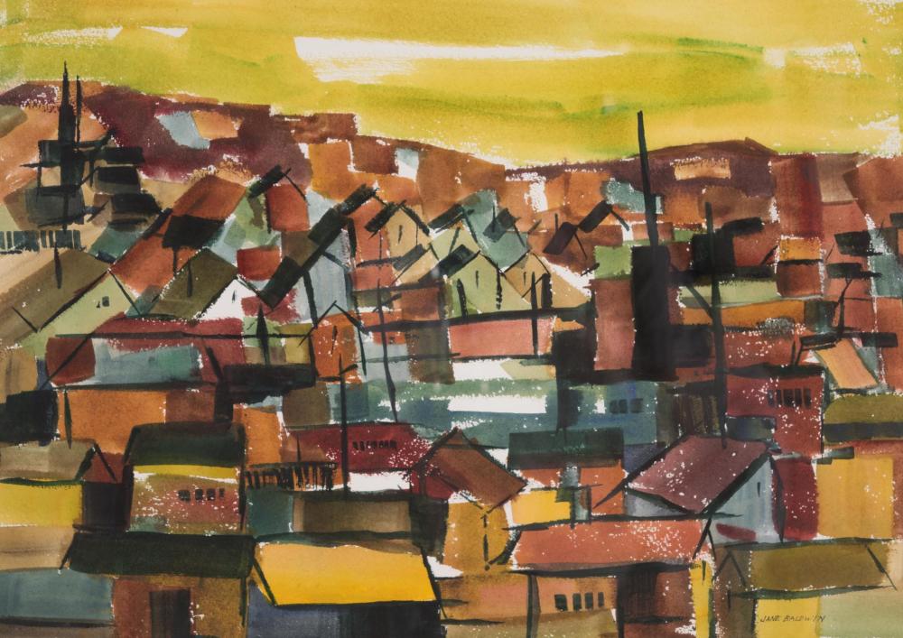 JANE M. BALDWIN WATERCOLOR ON
