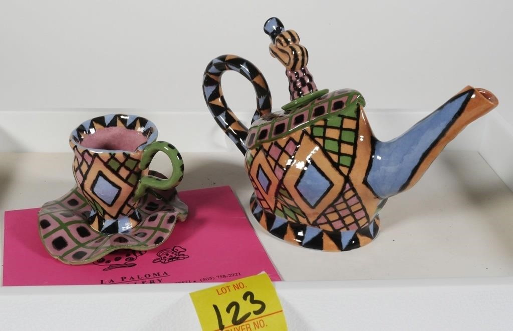 JANE PATE CERAMIC TEAPOT & CUP SET
