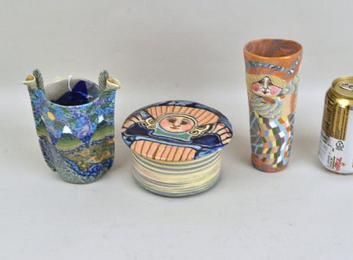 JANE PEISER, TWO POTTERY VASES &