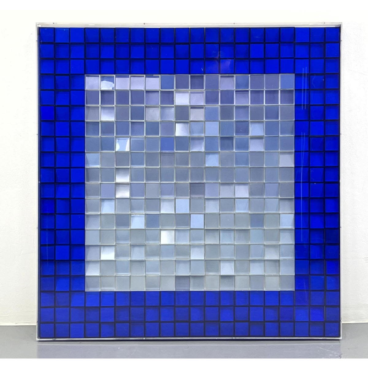 JANE SCHNITZER Abstract Blue silver