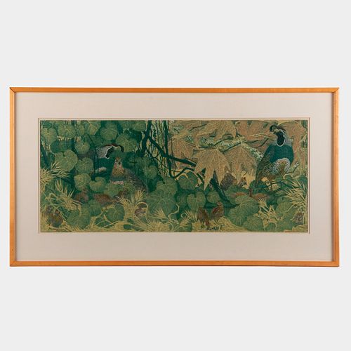 JANET TURNER / QUAILS AMID WILD