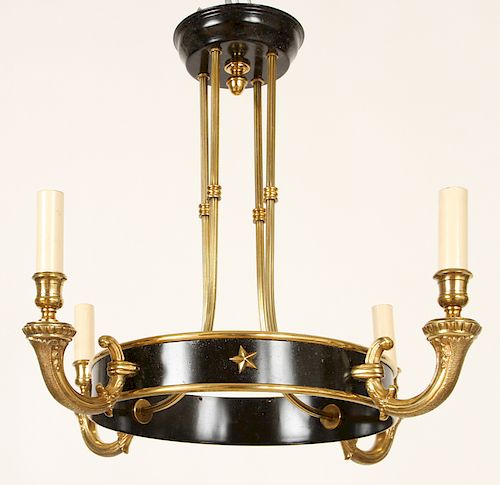 JANSEN 4 LIGHT GILT EBONIZED