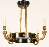 JANSEN 4 LIGHT GILT EBONIZED C
