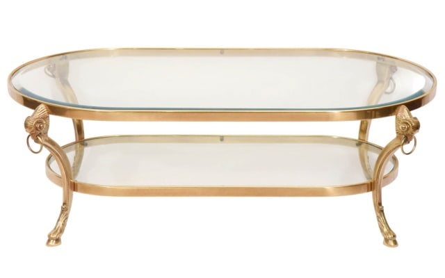 JANSEN GILT BRONZE COFFEE TABLE