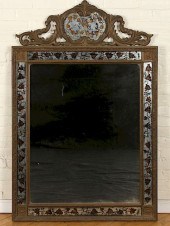 JANSEN MIRROR SILVER GILT DECO
