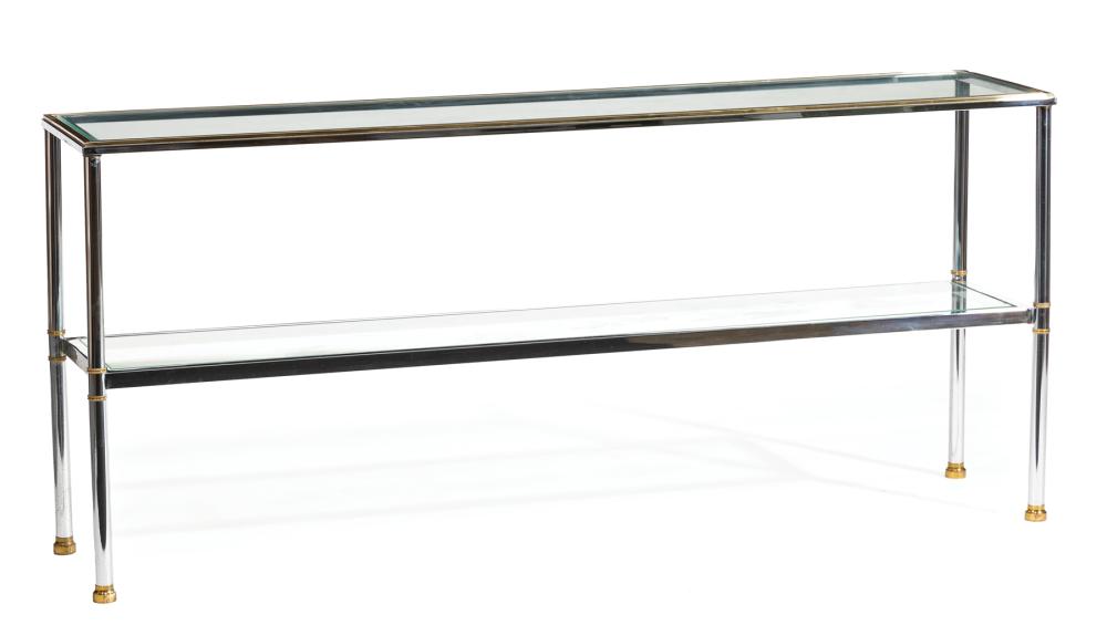 JANSEN-STYLE CHROME AND GLASS