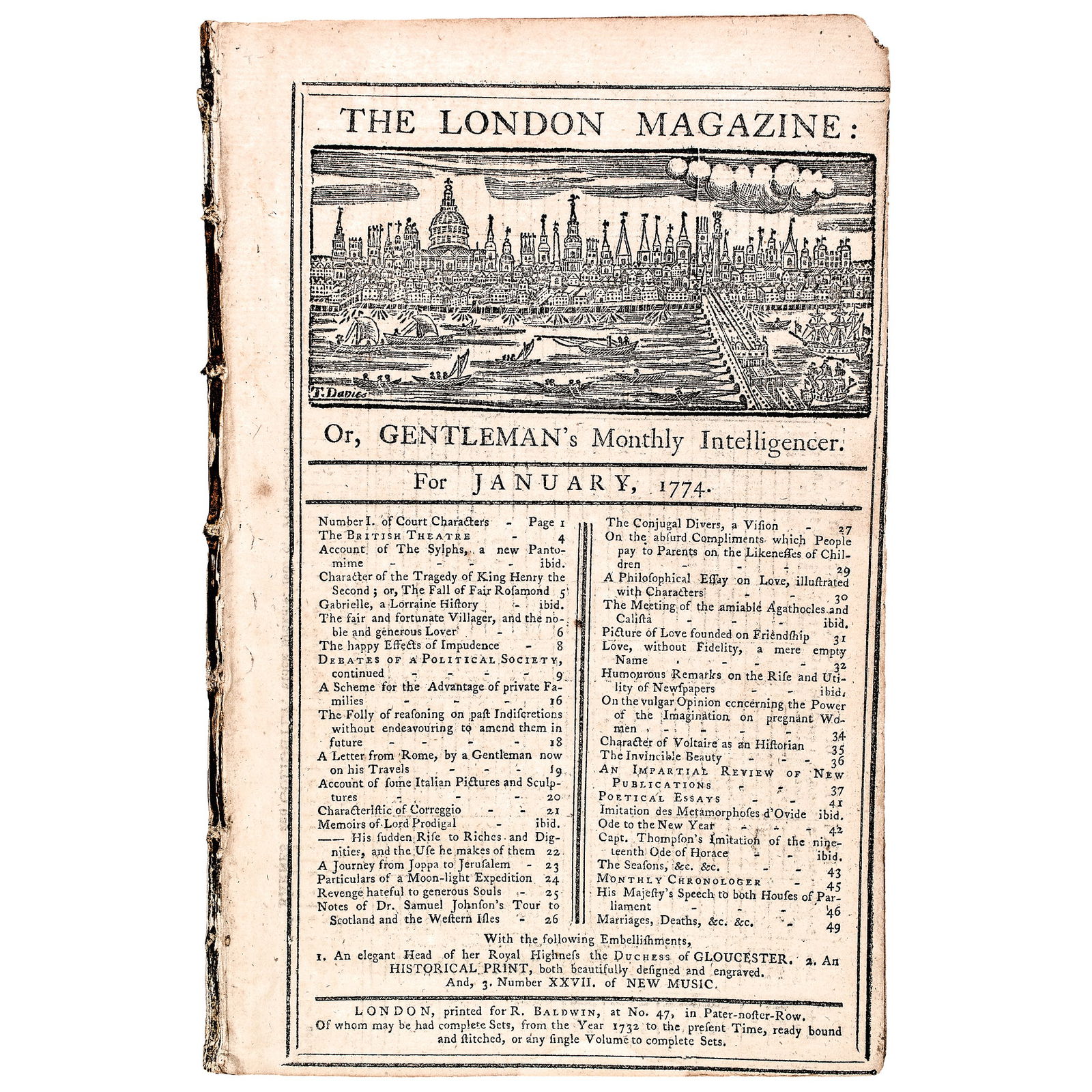 JANUARY 1774 LONDON MAGAZINE