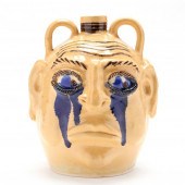 JANUS FACE JUG, BILLY RAY HUSS