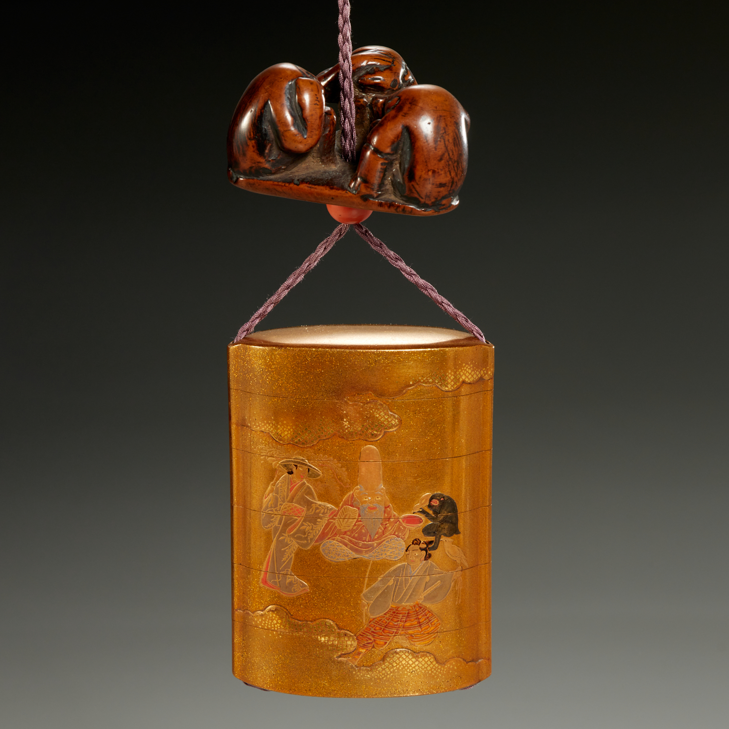 JAPANEE GILT MAKI-E LACQUER INRO